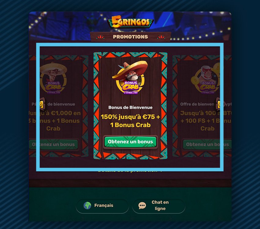 5gringos casino comment reclamer bonus etape 3