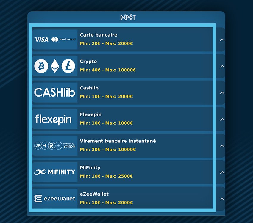 amon casino comment deposer etape 2