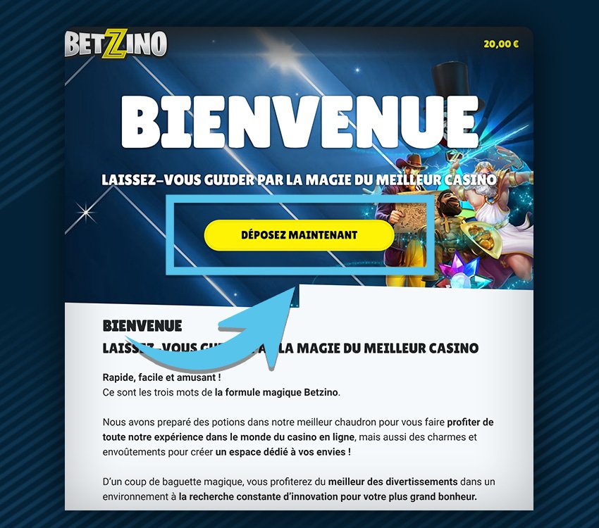 betzino casino comment reclamer bonus etape 3