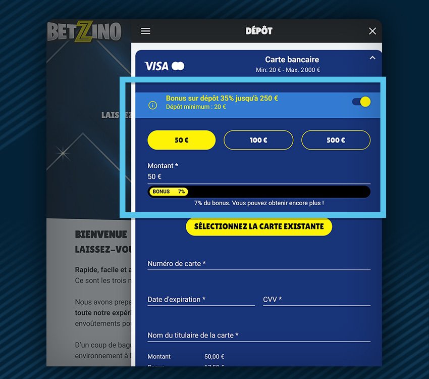 betzino casino comment reclamer bonus etape 5