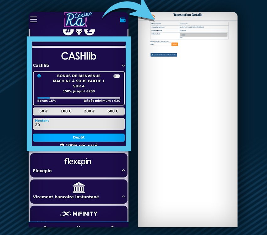 ra casino comment deposer cashlib etape 1