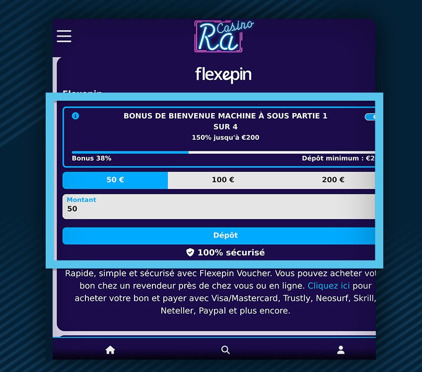 ra casino comment deposer flexepin etape 2