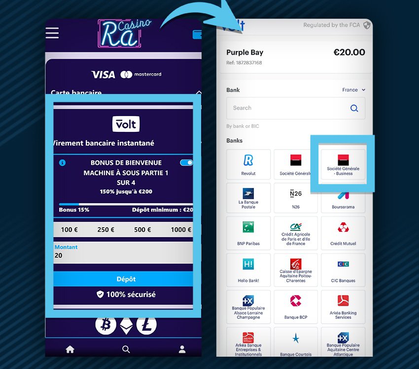 ra casino comment deposer virement volt etape 1