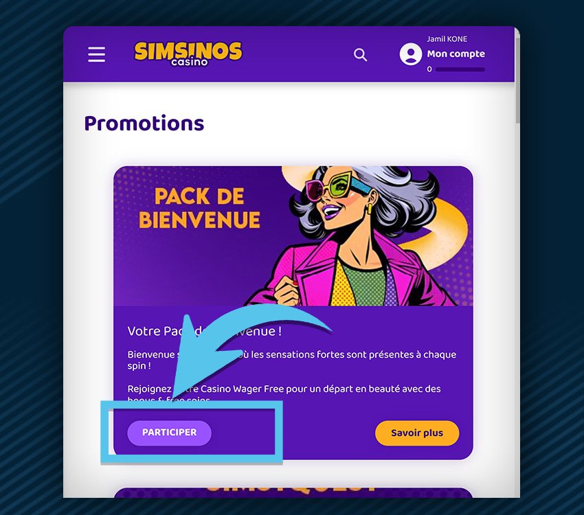 simsinos casino comment reclamer bonus etape 3