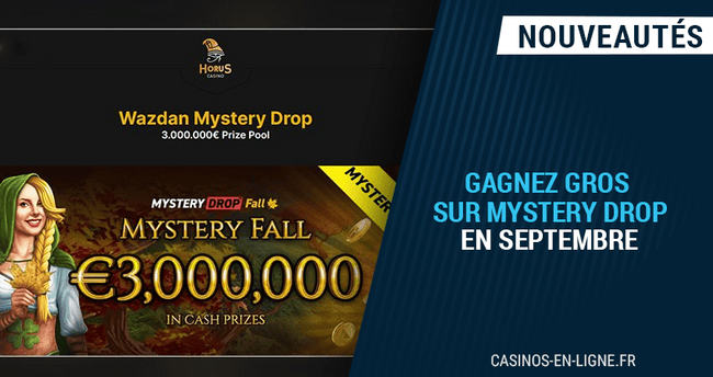 pactole de 3000000€ à gagner avec wazdan mystery drop sur horus casino